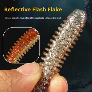 Esca Morbida in PVC con Coda a T Filettata, Bicolore, con Profumo e Sale Aggiunto, 6.3CM/8CM/9.7CM, Senza Ami, per Bass e Marlin - Product Image 2