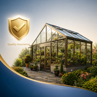 Véranda sur mesure en aluminium bronze champagne avec structure en verre, serre préfabriquée, jardin d'hiver avec verre trempé pour villa