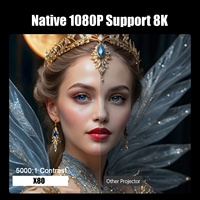 Proyector de TV Inteligente Nativo 1080P 8K Láser Android 600ANSI de Alto Lumen, Proyector Digital para Teléfono Móvil, Tableta, Reuniones y Video