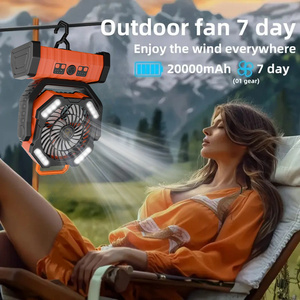Rechargeable Fan 20000mAh Portable Camping Fan with LED <b>Light</b> USB Outdoor Camping Fan for Tents Picnics Travel Fishing Beaches - Product Image 6