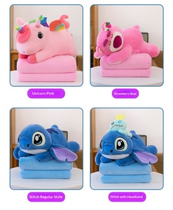 Manta de Felpa Corta con Diseño de Dibujos Animados, Almohada y Edredón de Aire Acondicionado, Doble Uso, Dos en Uno, Almohada para Siesta para Bebés de 0 a 24 Meses, Directo de Fábrica - Product Image 6