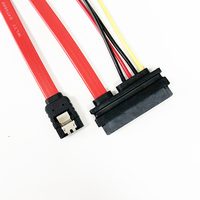 Cable de datos de alimentación Sata, personalizado, 40CM, para disco duro Serial ATA 7 + 15 Pin hembra a IDE Molex 4Pin