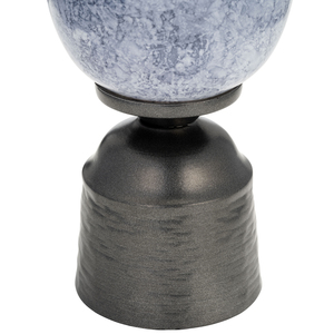 Vaso in vetro Coastal con base in metallo, vaso decorativo per fiori, per soggiorno, ufficio, camera da letto, tavolo - Product Image 3