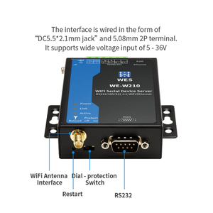 10/100M LAN 802.11 B/g/n Wireless RF Modules Serial Server STA/AP Mode PLC/SCADA Monitoring <strong>RS485</strong> <strong>RS232</strong> WiFi/Ethernet Device - Product Image 4