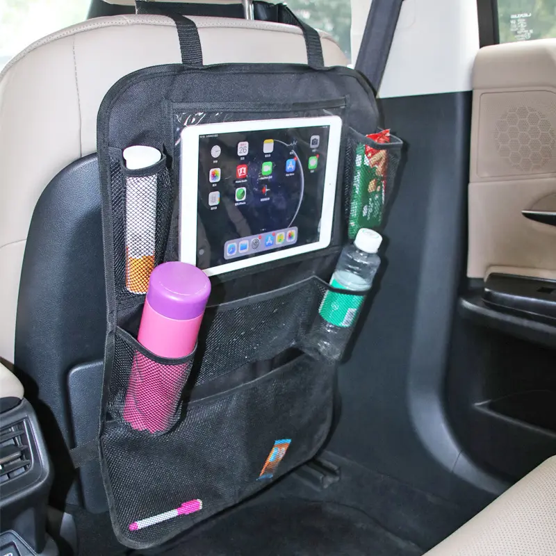 Custom 600d Oxford Car Back Seat Organizer Car Storage Bag Car Seat Hanging Bag with Mesh Pocket