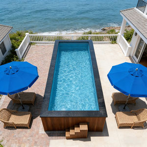 Revestimiento de Madera Decorativo para Piscinas Rectangulares, Unidad de Filtración Autolimpiante Todo en Uno, Resistente a los Rayos UV, Escalera de Seguridad Duradera - Product Image 3