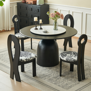 Modern Dining <b>Table</b> Solid Wood Base Natural Wood Surface Round Wooden <b>Table</b> <b>Legs</b> Design for Home and Hotel Use - Product Image 2