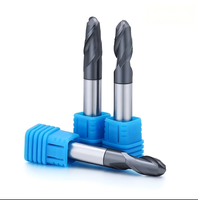 Outils de découpe CNC, fraise en carbure monobloc, fraise à double denture à bout sphérique pour l'acier