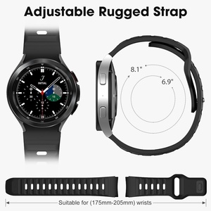 สายซิลิโคนแบบสปอร์ตไร้รอยต่อสำหรับ Samsung Galaxy Watch 6 7 4 FE Classic Watch Pro 4 Classic Two Tone ขนาด 40 มม. 44 มม. 47 มม. - Product Image 4