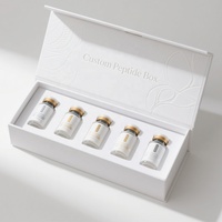 Emballage personnalisé pour peptides et boîtes rigides avec logo imprimé en bronzage haut de gamme pour les médicaments au collagène et aux peptides