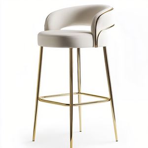 Tabouret en métal de luxe à usage domestique avec chaise de bar en velours tabourets de bar de mariage en acier inoxydable réglables pour hôtel salle à manger salon - Product Image 4