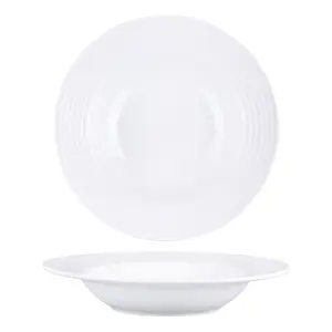 Bambus Dinner Restaurant Dish Round Bulk Sets Dinnerware Tableware Wedding White Ceramic Plate For Restaurant