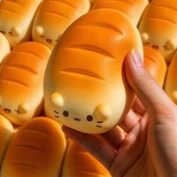 Roti Squishy Grosir Super Lembut Bentuk Kucing Meow Meow, Roti Panggang Bentuk Kucing, Slow Rising, Pereda Stres, Mainan Lucu, Laris Manis