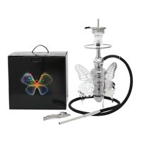 Chicha en métal de luxe de style arabe, élégante, portable, pour l'extérieur, la voiture, les voyages, la plage, le camping