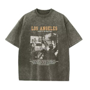 T-shirt surdimensionné pour homme en coton 100% 250g, personnalisé, respirant, imprimé sérigraphié, style week-end, vintage, délavé enzymatiquement - Product Image 1