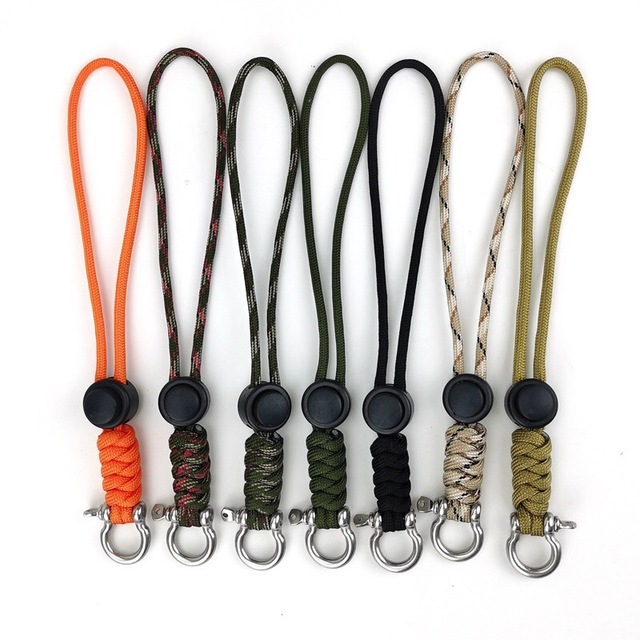 Wholesale 10cm 20cm Adjustable Paracord Long Strap Lanyard with Metal Ring