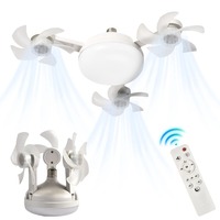 Ventilador de Techo Universal con Luz LED y Control Remoto, Ventilador de Techo Silencioso con 3 Velocidades para Comedor, Dormitorio, Sala de Estar