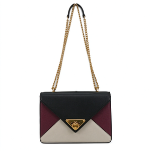 Color Block Envelope Crossbody <b>Bag</b> <b>for</b> <b>Women</b> PU Leather Chain Shoulder <b>Bag</b> with Metal Turn Lock - Product Image 3