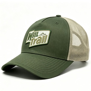 หมวกแก๊ปทรง Trucker สองสีแบบกำหนดเอง ปีกโค้ง ปักลาย ระบายอากาศดีด้านหลัง ปรับขนาดได้ด้วย Snapback เหมาะสำหรับกิจกรรมกลางแจ้ง แคมป์ปิ้ง และเบสบอล - Product Image 3