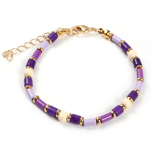 Tamaño ajustable a mano granos Tila pulsera Bohemia pulsera de los hombres de Color del arco iris, delicada pulsera de perlas - Product Image 4