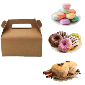 Boîtes d'emballage en papier design personnalisé avec logo éco-ami de qualité alimentaire pliable pour gâteau cookie pain pâtisserie donut macaron - Product Image 1