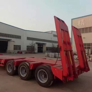 Semirremolque de Transporte de 2 Ejes y 40 Toneladas, 13 Metros, Elevación Hidráulica, Plataforma Baja, Exportación a Sierra Leona, Remolque de Tipo Rampa de 2 Ejes Semi-colgante - Product Image 3