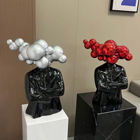 Contemporain Abstrait Figure Humaine Cheveux Bouclés Géométrie Objet Décoratif Luxe Spectacle Plat Intérieur Design Personnage Sculpture