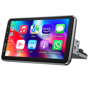 Autoradio Android 360° rotatif 1 DIN 10 pouces avec GPS, écran tactile IPS, Bluetooth, Wi-Fi, FM, <span class=keywords><strong>RDS</strong></span>, CarPlay, commandes au volant et vidéo stéréo - Product Image 1