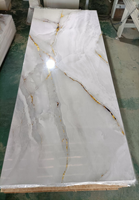 Panneau mural en feuille UV 1220x2440mm, panneau mural SPC effet marbre brillant, ignifuge B1, sans formaldéhyde E0, pour projets hôteliers, vente en gros