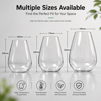Pot intelligent pour la croissance des plantes, terrarium en verre borosilicate de haute qualité avec LED à intensité variable et contrôle du flux d'air pour la maison et les cadeaux