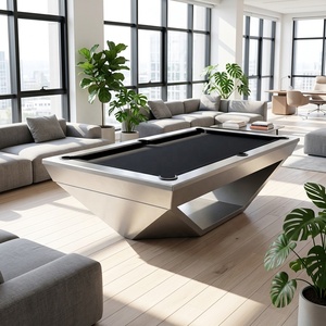 Table de <span class=keywords><strong>billard</strong></span> 9/<span class=keywords><strong>8</strong></span>/7 pieds sur mesure à prix d'usine avec cadre en bois massif, plateau en ardoise, coussinets et design moderne convertible - Product Image 2