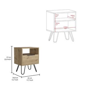 DB Skyoner <b>Light</b> <b>Oak</b> Single Drawer Nightstand Modern Minimalist Design for Bedroom or Living Room - Product Image 5