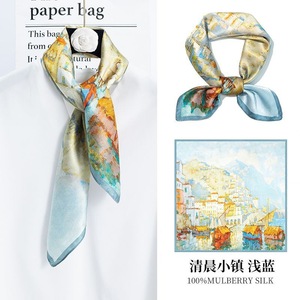 Pañuelo Cuadrado de Seda El Código Da Vinci, 70 cm, 100% Seda de Morera, Chal de Moda, Estilo Otoñal - Product Image 5