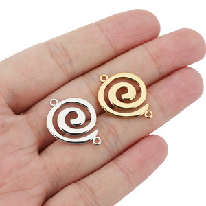 Conector espiral de acero inoxidable con doble orificio para la fabricación de pulseras, accesorios de joyería, formas mixtas, eslabón chapado WLL204 - Product Image 4
