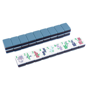 Juego de Mahjong Moderno Azul Pizarra Serenity con Motivos Artísticos de Bambú, <span class=keywords><strong>la</strong></span> Adición Chic Definitiva para tu Noche de <span class=keywords><strong>Juegos</strong></span> - Product Image 2