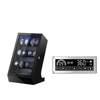 Eonluxe Boîte de rangement et de présentation pour montres mécaniques à remontage automatique, 12 emplacements, avec éclairage LED