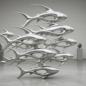Geometric Stainless Steel Animal Sculptures for Outdoor Plazas and Parks, Fully Customizable. - Product Image 3