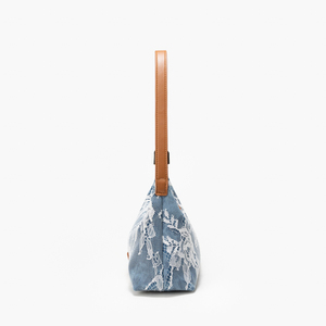 Sac à bandoulière en dentelle bleue pour femmes, sac à main à fermeture magnétique, sac léger pour les voyages quotidiens - Product Image 2