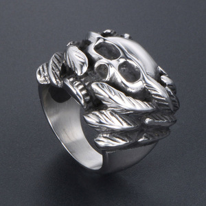 Winged Skull <b>Ring</b> For <b>Men</b> Gothic Style <b>Silver</b> Tone Jewelry Gift - Product Image 2