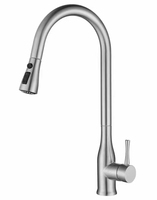 Robinet de cuisine moderne à poignée unique en acier inoxydable, cartouche céramique, installation monotrou, douchette extractible – Meilleures ventes