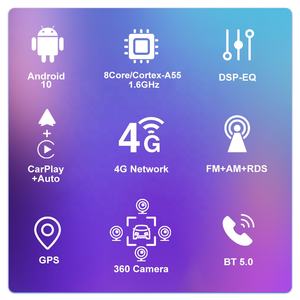 Radio Multimedia de 9 Pulgadas para Coche con 2GB de RAM, 32GB, 4G, Carplay y Android Auto, 2 Din con Reproductor de DVD y GPS para <span class=keywords><strong>Volkswagen</strong></span>, Skoda, Seat, Cámara de 360° - Product Image 5