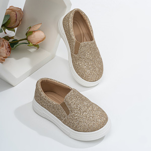 รองเท้าสวมแบบสวมของเด็กผู้หญิงสำหรับฤดูใบไม้ร่วงใหม่รองเท้าลำลองแวววาวเรียบง่ายสำหรับเด็ก - Product Image 3