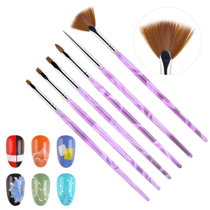 KADS – Lot de 6 pinceaux professionnels en nylon pour nail art, manucure, acrylique, pour la peinture sur gel et le design, usage en salon - Product Image 4