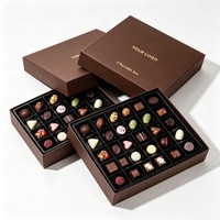 Großhandel Maßgefertigter 24-Tage Schokoladen-Adventskalender Luxus-Schokoladentrüffel-Box Kleines Schokoladen-Geschenkset
