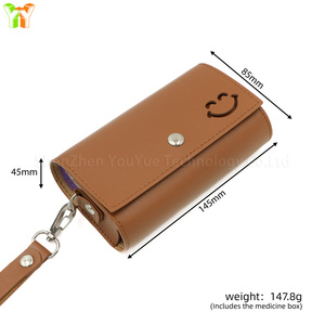 Sevimli hap saklama kutusu torba <span class=keywords><strong>2</strong></span> kez bir gün PU deri hap durumda kadınlar için taşınabilir haftalık hap kutusu kılıfı - Product Image 3