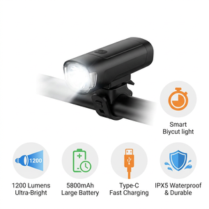 Nueva Luz de <span class=keywords><strong>Bicicleta</strong></span> Recargable Multicolor con <span class=keywords><strong>Alarma</strong></span> Antirrobo, Control Remoto Inalámbrico, Impermeable, 6 Modos, Luz Delantera Inteligente de Advertencia - Product Image 2