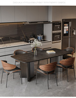 Ensemble de table à manger rectangulaire noire de style vintage moderne Mobilier métallique de luxe simple pour la maison Hôtel Grande cuisine Salon