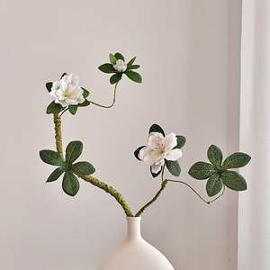 Fleurs d'azalées artificielles en soie blanche, haute simulation, décoratives pour la maison et accessoires de mariage - Product Image 3