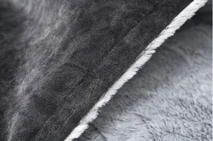 Tempat Tidur Anjing Peliharaan Bulat Mewah Velvet Sutra Kulit Persik Cetak Pola Batu Alami Musim Dingin dengan Penutup