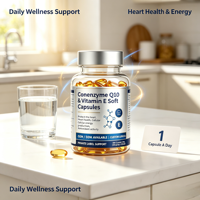 Gélules de CoQ10 400mg à haute absorption OEM ODM avec Vitamine E, Huile de Son de Riz et D-alpha Tocophérol pour la Santé Cardiaque – Capsules Personnalisées